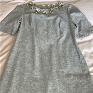 Grey Dress w/Jeweled Collar